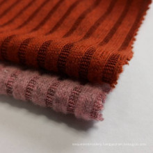 Hot textiles wool like kg 180gsm brush striped rib sweater knit knitted fabric